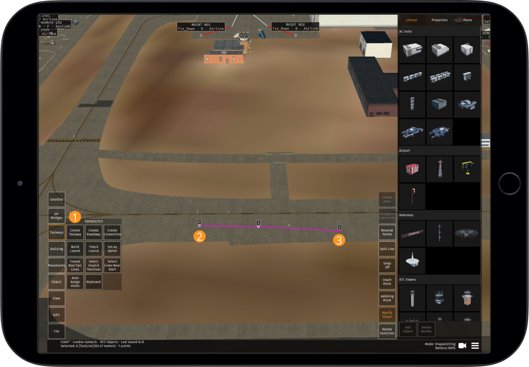 Image 7.1.1.1 - Creating a Taxiway