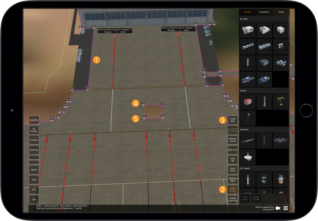 Image 6.1.6.1 - Creating a Hole within the Pavement