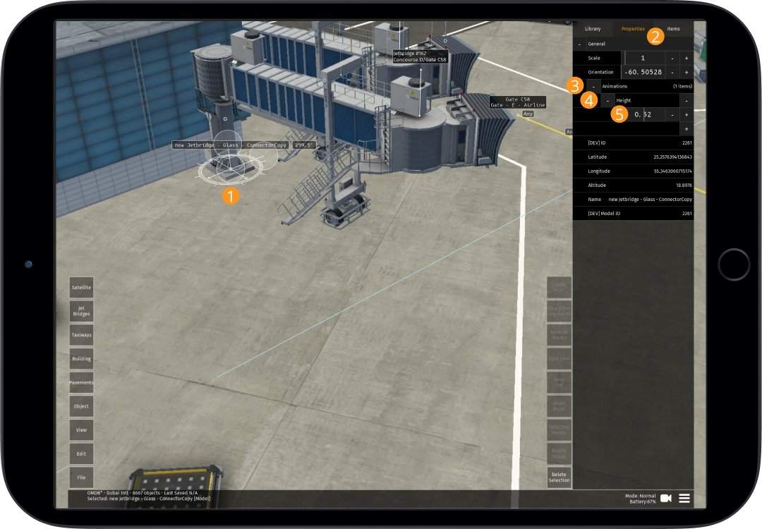Image 11.3.3.1 - Adjusting Jet Bridge Height