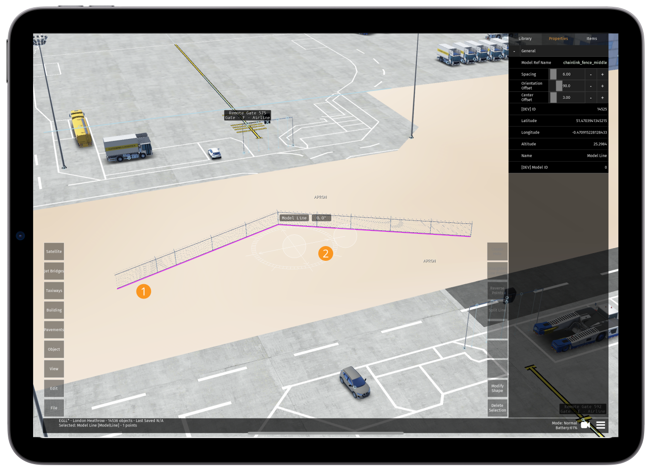 Image 10.5.4.1 - Moving/Changing Orientation of a Model Line