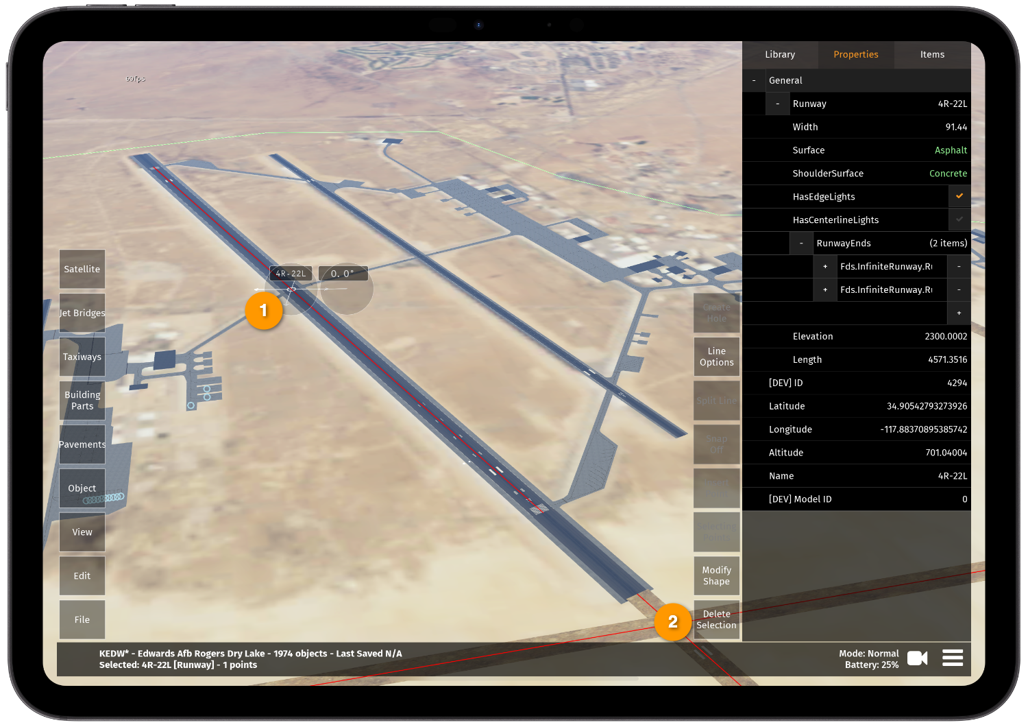 Image 5.1.4.1 - Deleting a Runway