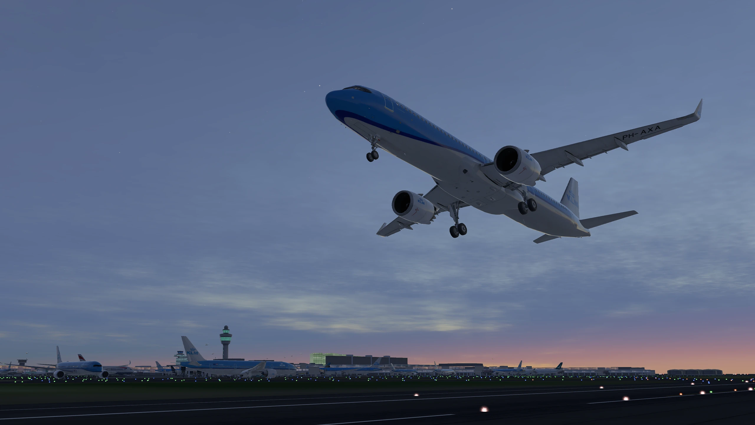 KLM Airbus A321neo taking off at Amsterdam Schipol Airport in Infinite Flight