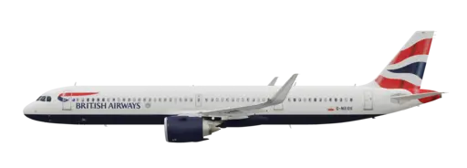 British Airways livery on the Airbus A321 NEO