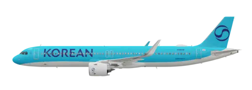Korean Air livery on the Airbus A321neo