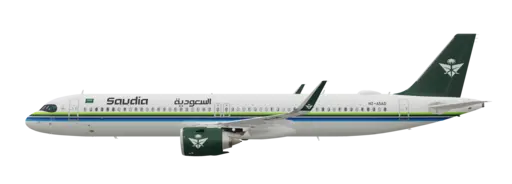 Saudia livery on the Airbus A321neo